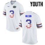 Youth Florida Gators #3 Marco Wilson NCAA Nike White USA Flag Fashion Authentic Stitched College Football Jersey CZT0562BI